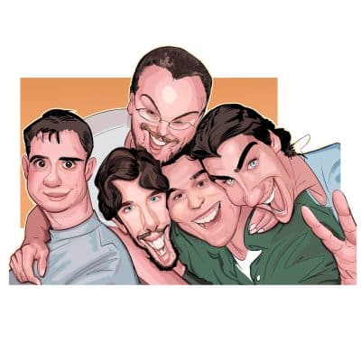 Caricatura grupo de amigos